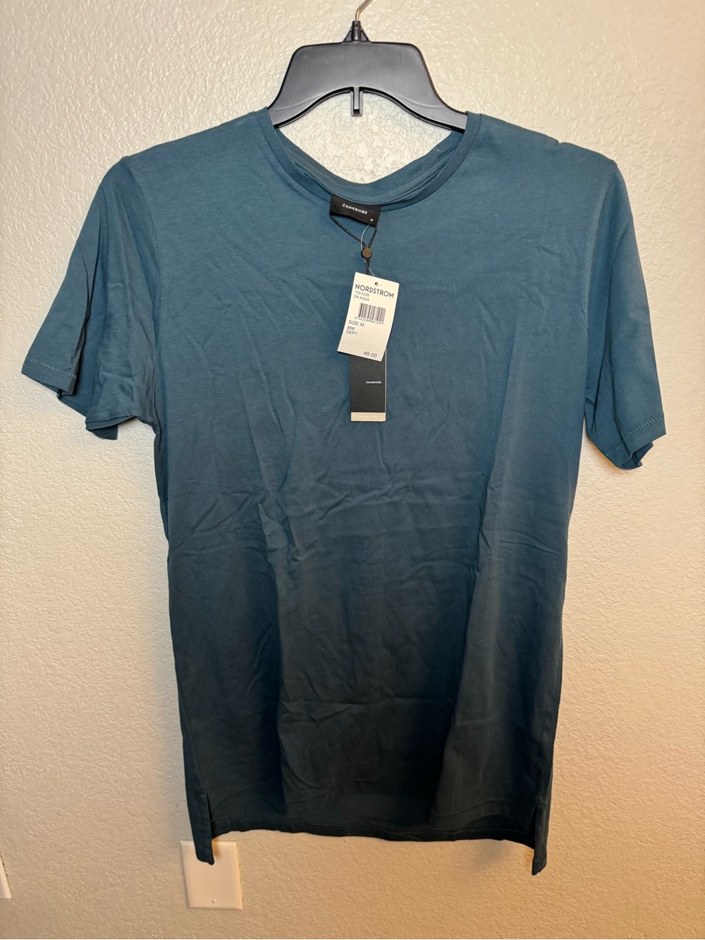 Zanerobe Flintlock Tee Scallop Hem Dark Aqua NWT Size Medium
